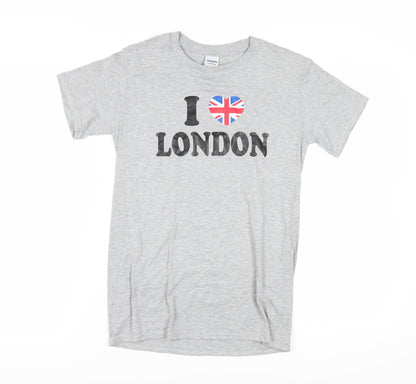 Unisex Adults UK Size S Gildan Grey Basic T-Shirt