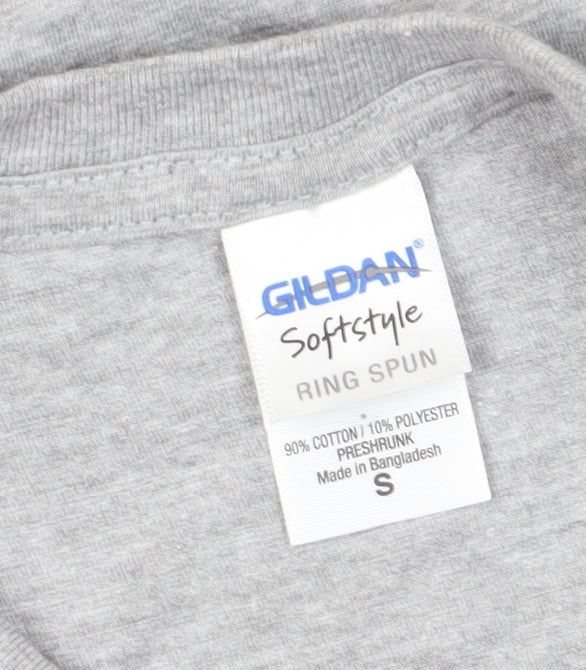 Unisex Adults UK Size S Gildan Grey Basic T-Shirt