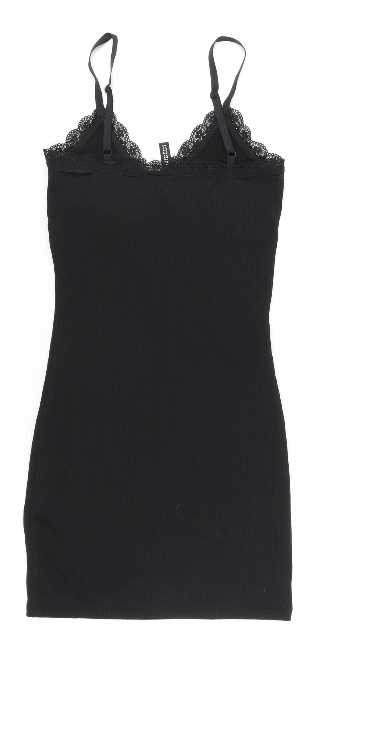 H&M Divided Women's Black XS Lace Slip Dress