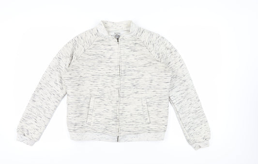 Bershka Women's Grey Full Zip Sweatshirt L