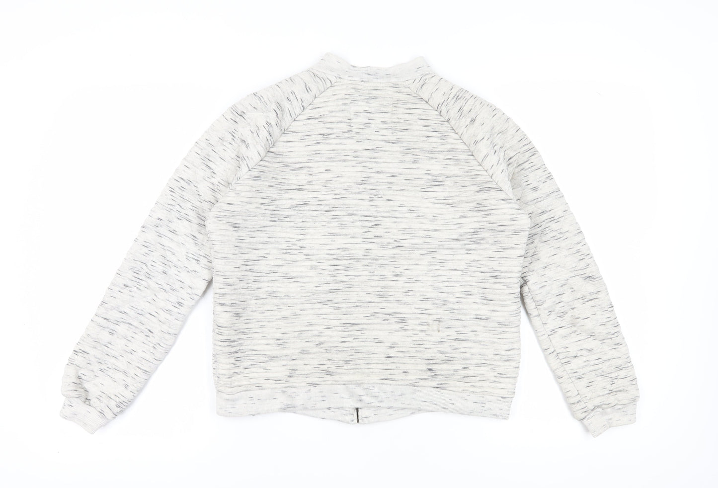 Bershka Women's Grey Full Zip Sweatshirt L