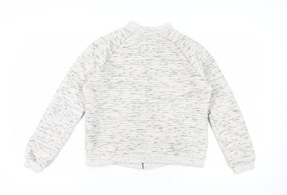 Bershka Women's Grey Full Zip Sweatshirt L