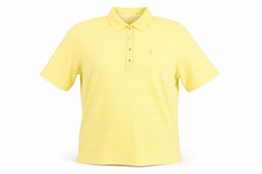 Front view of C&A Men's Yellow Striped Polo -, size L