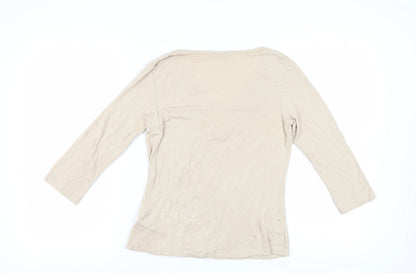 Marks and Spencer Women's Beige 3/4 Sleeve Blouse