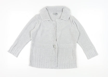 Womens UK Size M Marks and Spencer Grey Cardigan Jumper