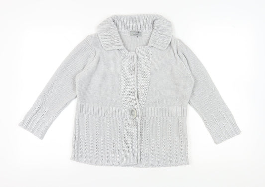 Womens UK Size M Marks and Spencer Grey Cardigan Jumper