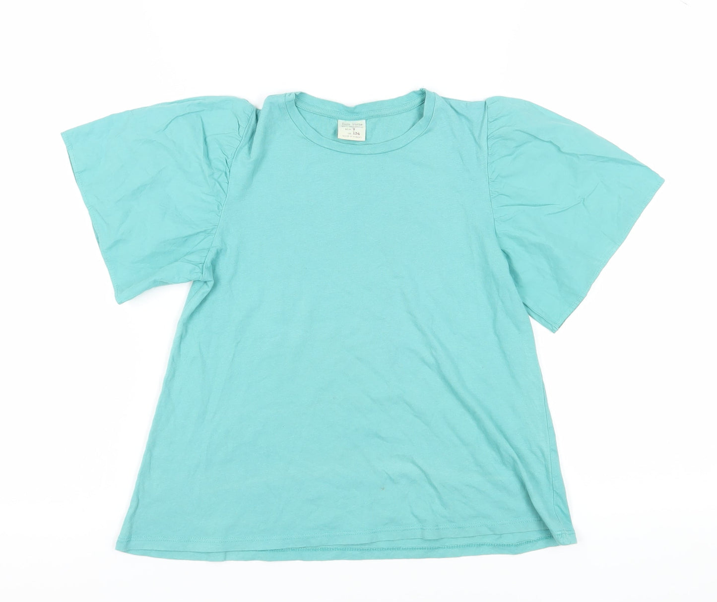 Zara Girls Green T-Shirt, 9 Years, Crew Neck, Short Sleeve