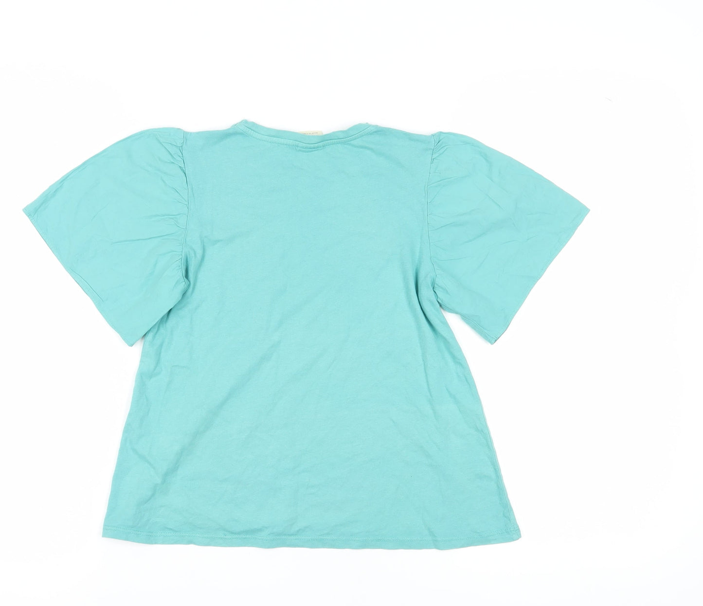Zara Girls Green T-Shirt, 9 Years, Crew Neck, Short Sleeve