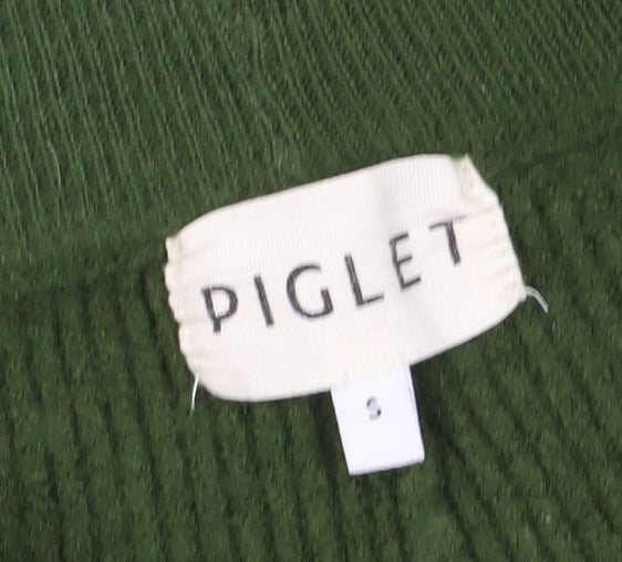 Piglet Women's Green Knit Wide-Leg Trousers S