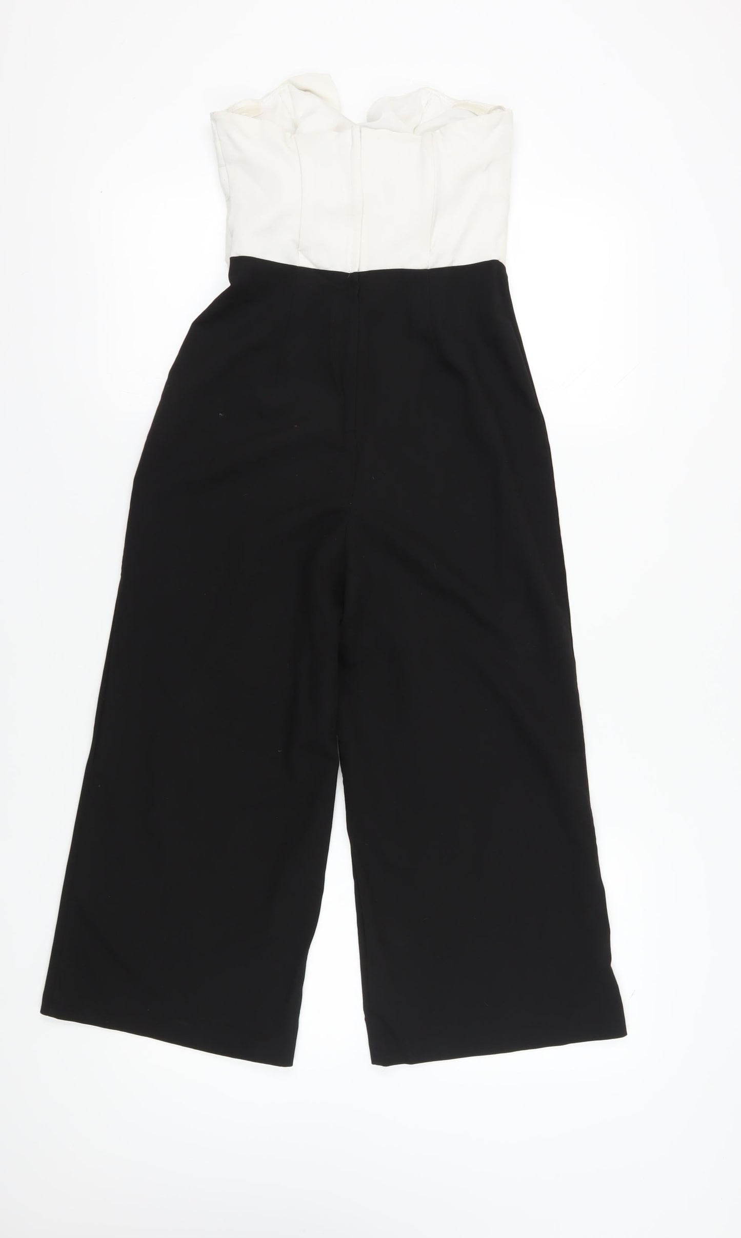 Miss Selfridge Women’s White Black Bow Jumpsuit Size 8
