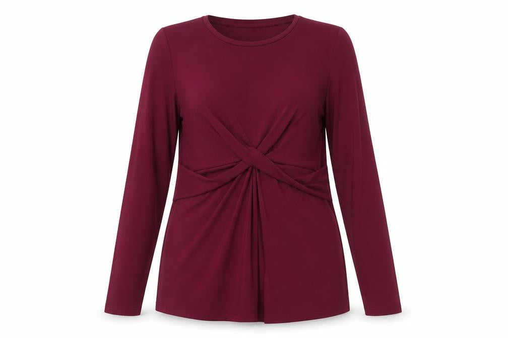 Blooming Marvellous Women's Burgundy Wrap Tunic M