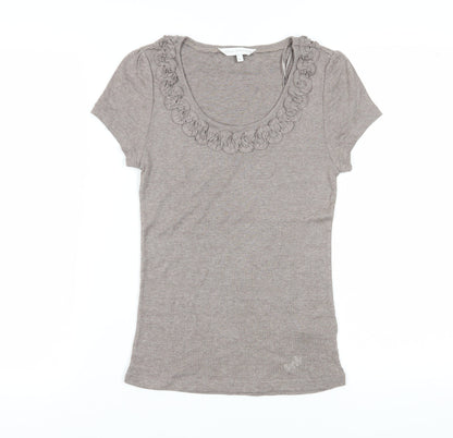Womens UK Size 10 Rocha John Rocha Brown Basic T-Shirt