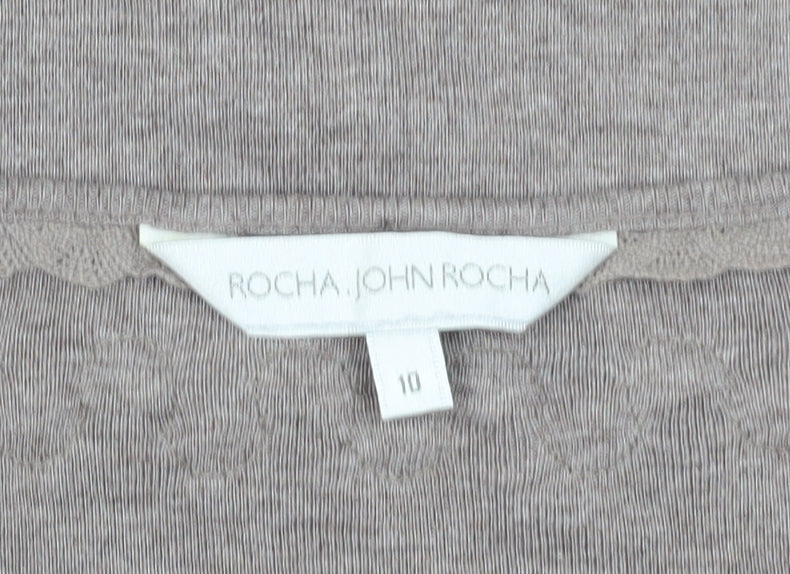 Womens UK Size 10 Rocha John Rocha Brown Basic T-Shirt