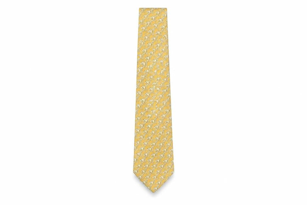 Mens Beaufort Gold Geometric 100% Silk  Tie