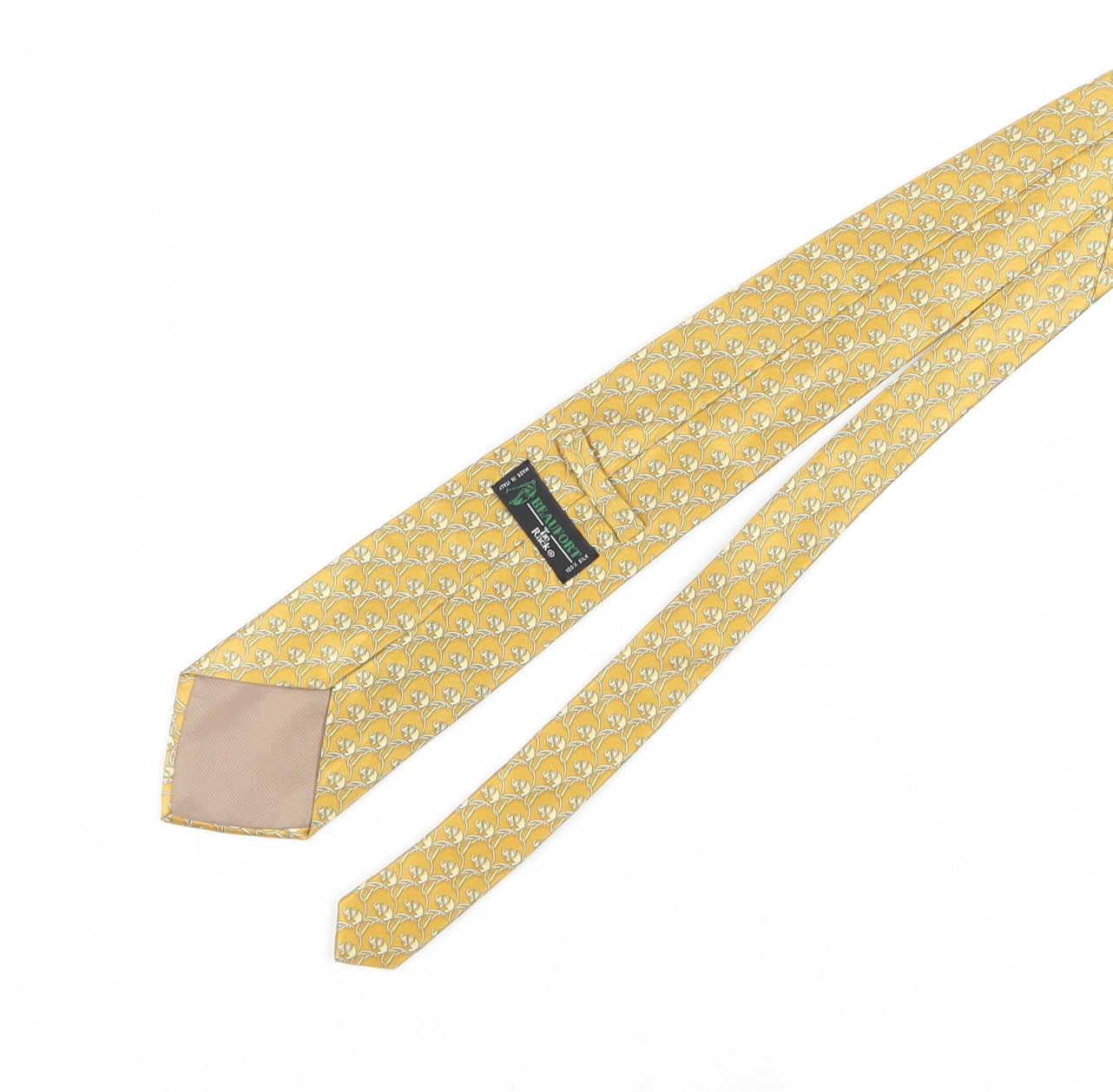 Mens Beaufort Gold Geometric 100% Silk  Tie