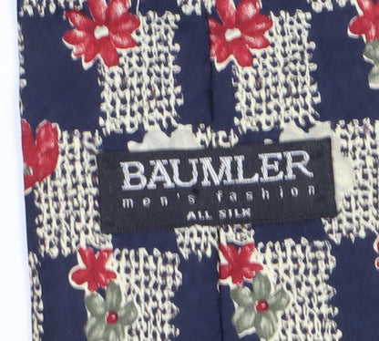 Mens Baumler Multicoloured Floral 100% Silk  Tie