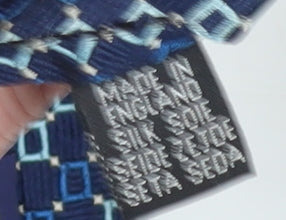 Shepherd & Woodward Men's Blue Silk Geometric Tie