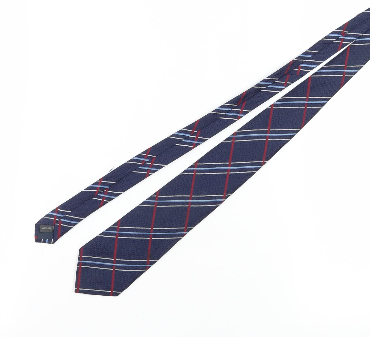 Austin Reed Men's Blue Plaid Silk Designer Tie
