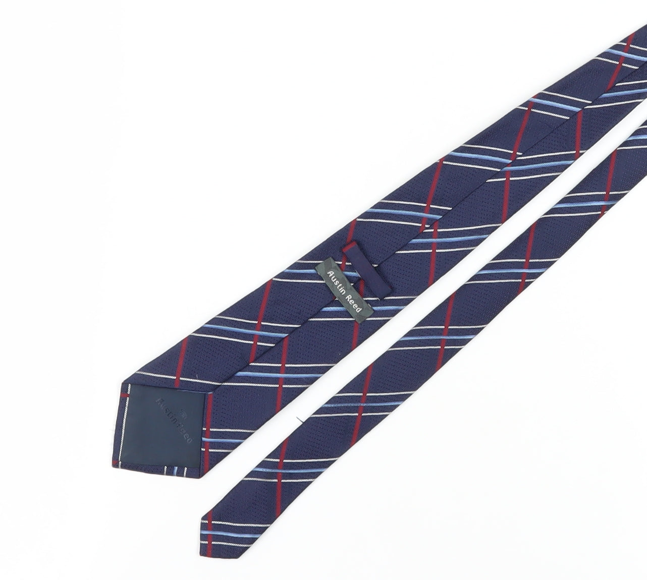 Austin Reed Men's Blue Plaid Silk Designer Tie