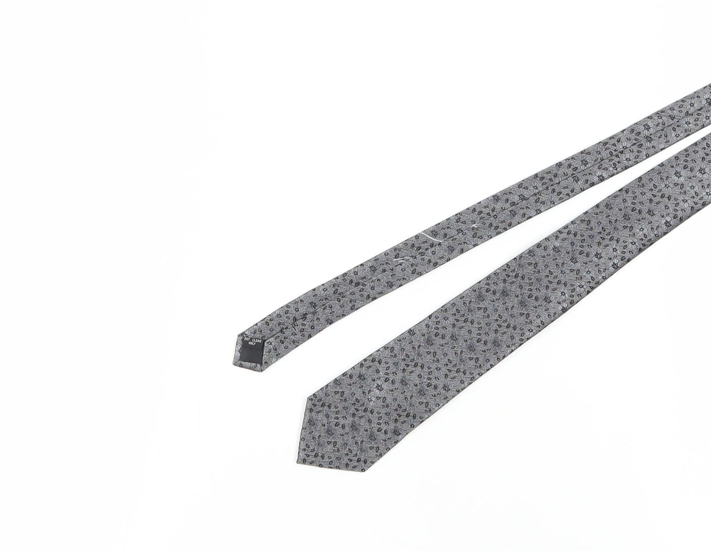 Woodstock Men's Grey Floral Silk Slim Tie