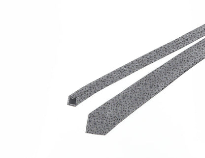 Woodstock Men's Grey Floral Silk Slim Tie