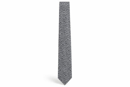 Mens Woodstock Grey Floral 100% Silk Slim Tie
