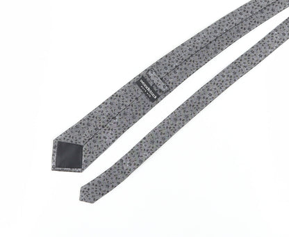 Woodstock Men's Grey Floral Silk Slim Tie