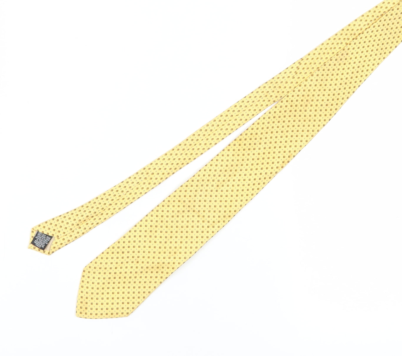 Mens Frangi Yellow Geometric 100% Silk  Tie