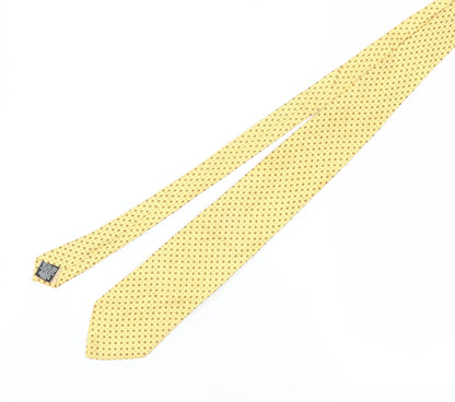 Mens Frangi Yellow Geometric 100% Silk  Tie