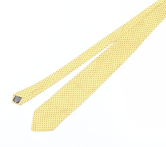 Mens Frangi Yellow Geometric 100% Silk  Tie