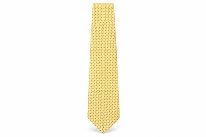 Mens Frangi Yellow Geometric 100% Silk  Tie