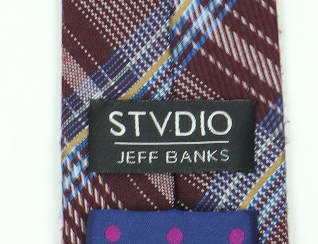 Jeff Banks Men's Multicoloured Plaid Slim Tie