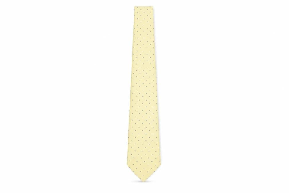 Mens Carlo Colombo Beige Polka Dot 100% Silk  Tie