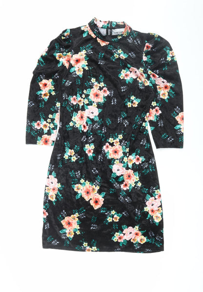 Red Herring Women's Black Floral Bodycon Dress