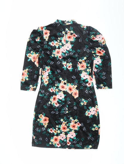 Red Herring Women's Black Floral Bodycon Dress