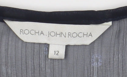 Rocha John Rocha Women's Blue A-Line Dress, Size 12
