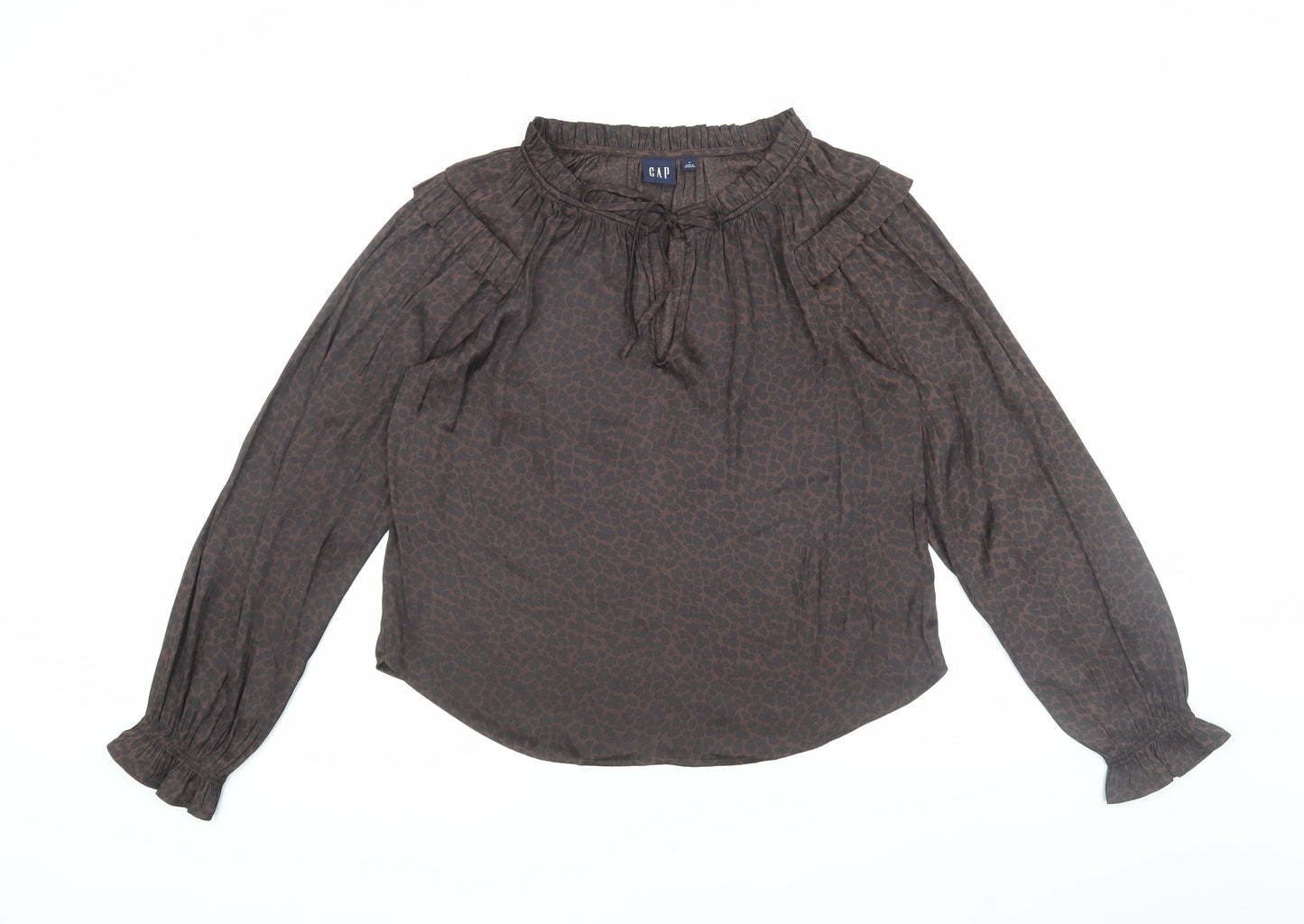 GAP Women’s Brown Animal Print Blouse, Medium