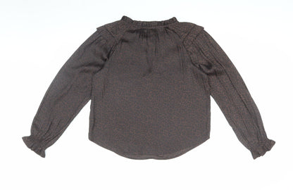 GAP Women’s Brown Animal Print Blouse, Medium