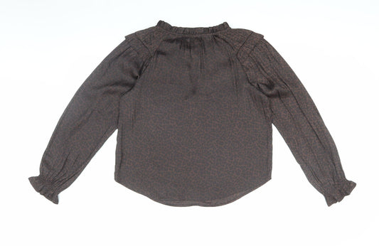 GAP Women’s Brown Animal Print Blouse, Medium