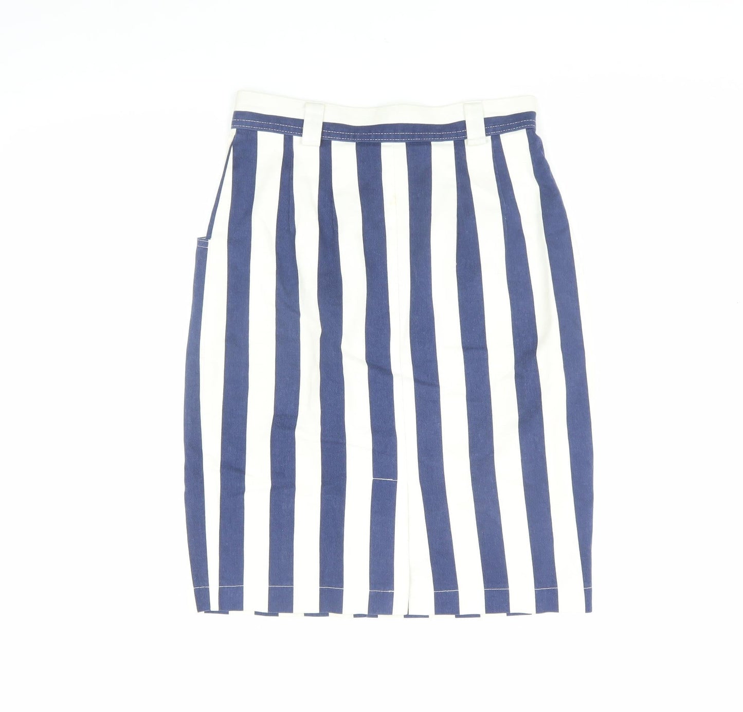Marks and Spencer Women's Blue Striped Pencil Skirt Size 10