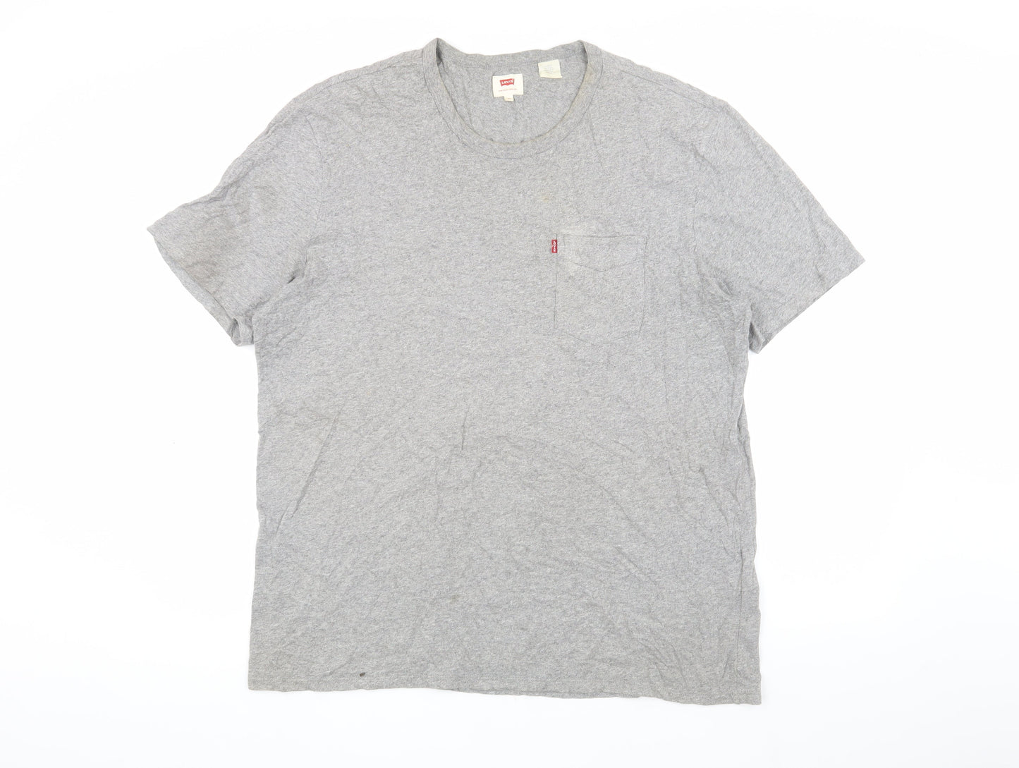 Levi's Men's Grey XL Crew Neck T-Shirt with Logo