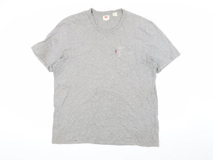 Levi's Men's Grey XL Crew Neck T-Shirt with Logo