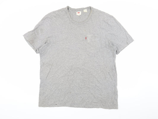Levi's Men's Grey XL Crew Neck T-Shirt with Logo