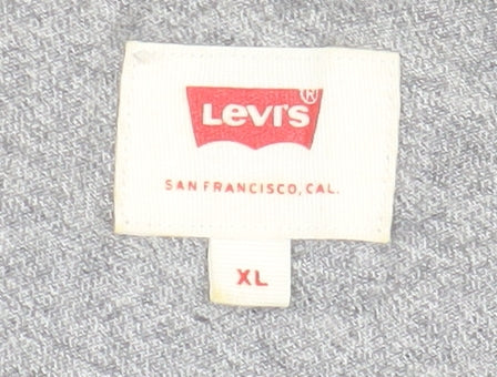 Levi's Men's Grey XL Crew Neck T-Shirt with Logo