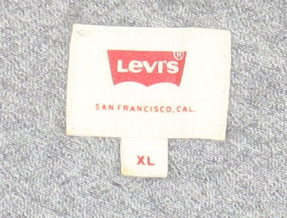 Levi's Men's Grey XL Crew Neck T-Shirt with Logo