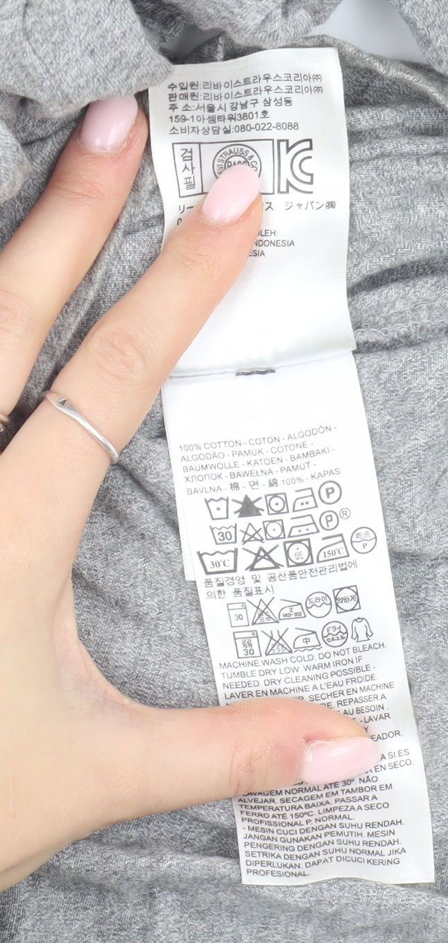 Levi's Men's Grey XL Crew Neck T-Shirt with Logo