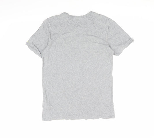 Nike Grey Unisex T-Shirt S, Crew Neck, Athletic Style