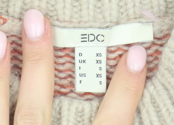 Womens UK Size XS EDC Orange Pullover Jumper