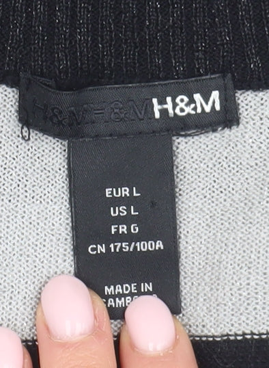 Womens UK Size L H&M Black Pullover Jumper