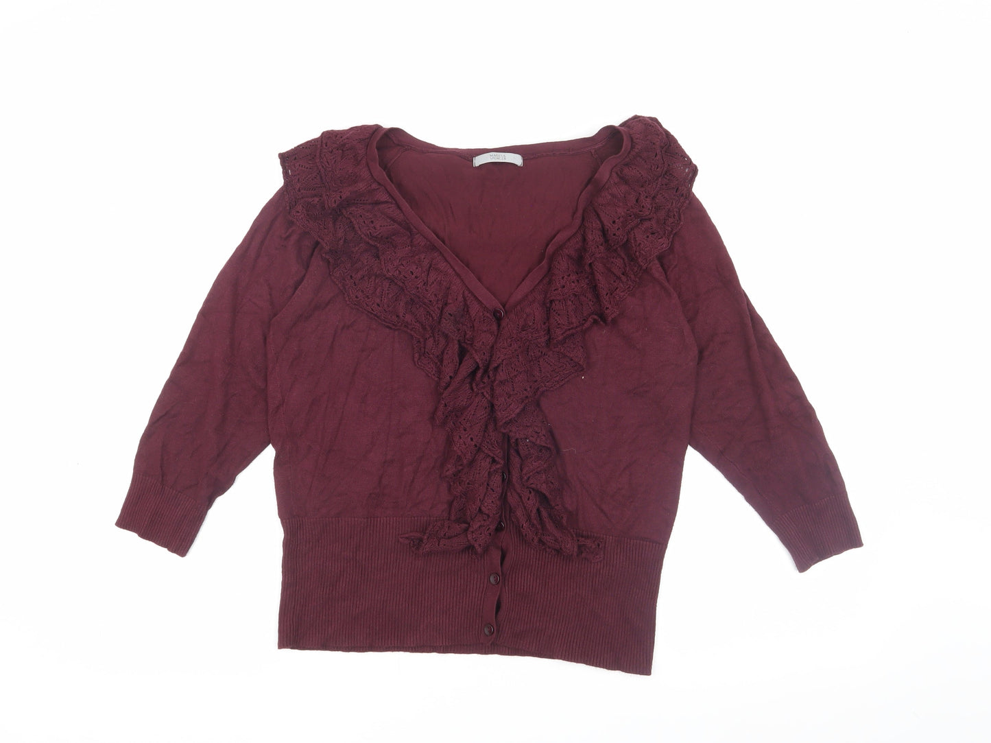 Womens UK Size 16 Marks and Spencer Red Cardigan Jumper